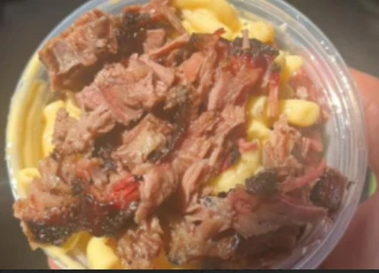 Brisket Mac N Cheese Bowl - Tender slow-smoked brisket served over creamy homemade mac & cheese — the ultimate Texas comfort food combo.